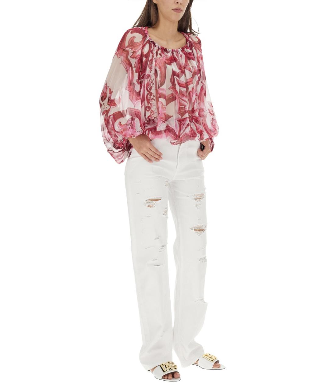 DOLCE&GABBANA Белые прямые джинсы, фото 3