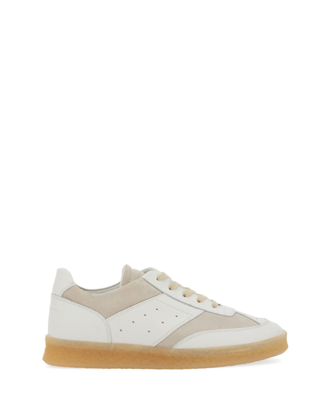 MM6 MAISON MARGIELA Белые кожаные кеды, фото 1