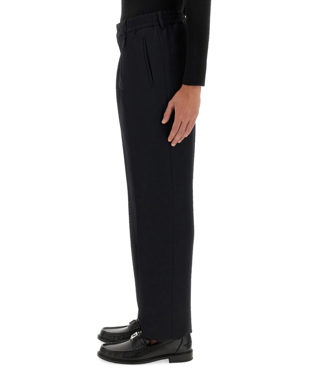 FENDI Синие шерстяные повседневные брюки, фото 5