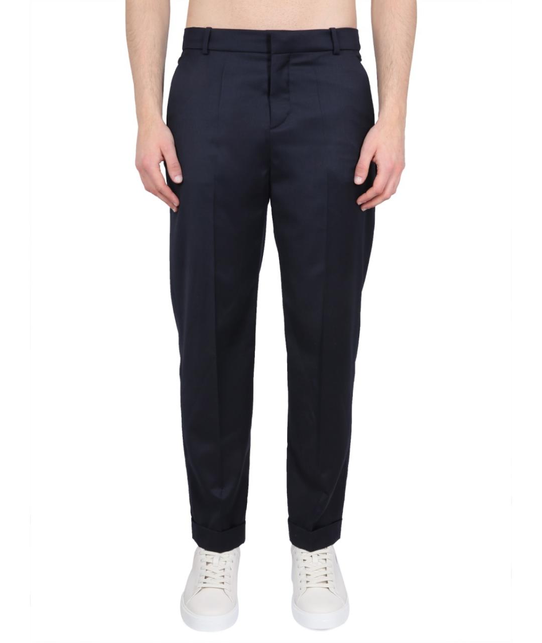 BALMAIN Синие шерстяные повседневные брюки, фото 2