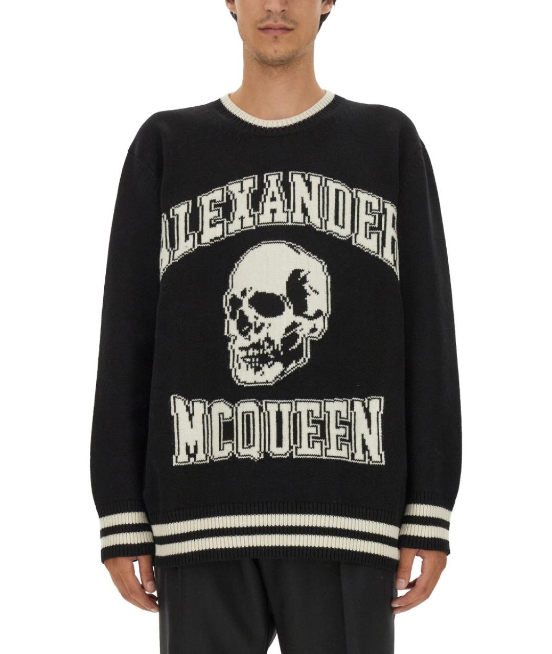ALEXANDER MCQUEEN Черный хлопковый джемпер / свитер, фото 2
