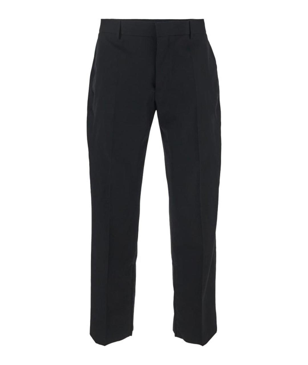 OFF-WHITE Черные шерстяные повседневные брюки, фото 1