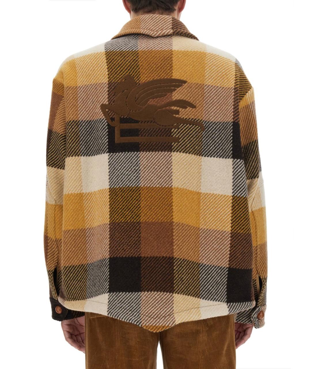 ETRO Бежевая шерстяная кэжуал рубашка, фото 4