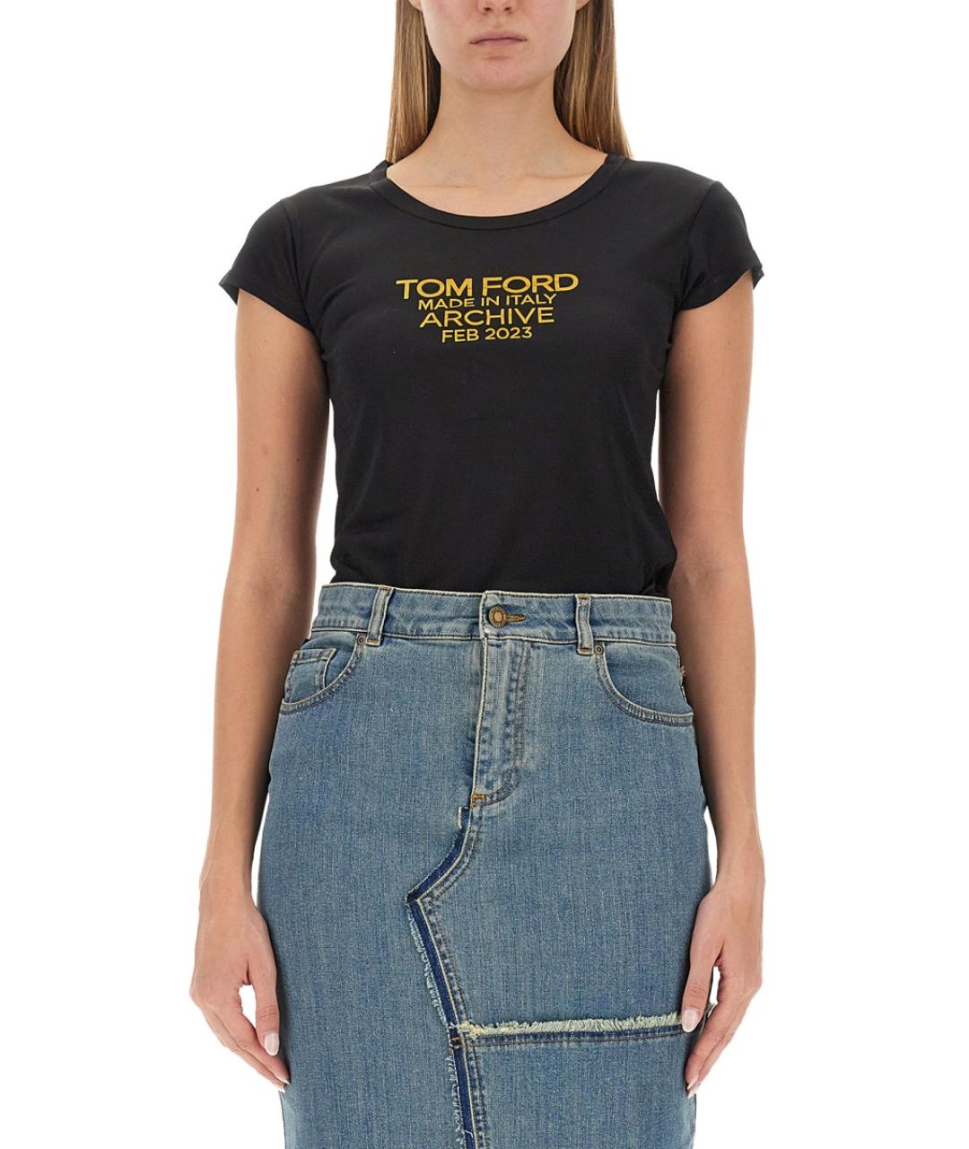 TOM FORD Черная шелковая футболка, фото 2