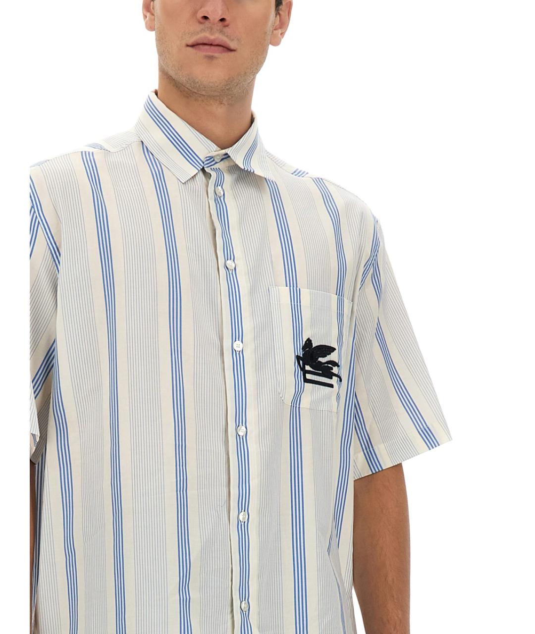 ETRO Голубая хлопковая кэжуал рубашка, фото 5