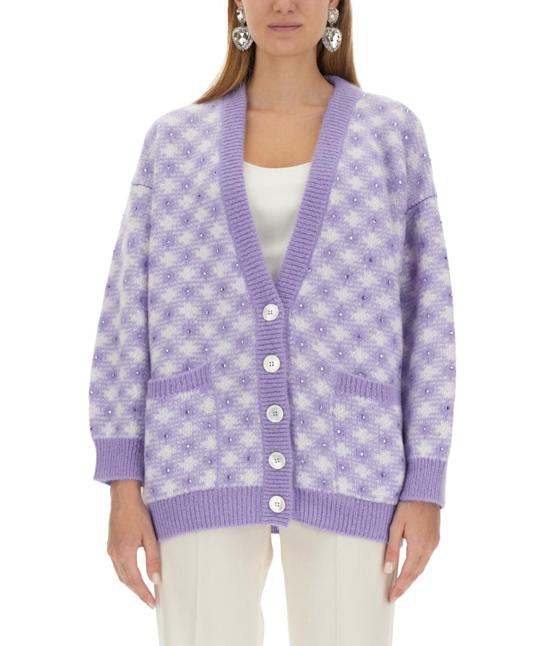 ALESSANDRA RICH Фиолетовый шерстяной джемпер / свитер, фото 2