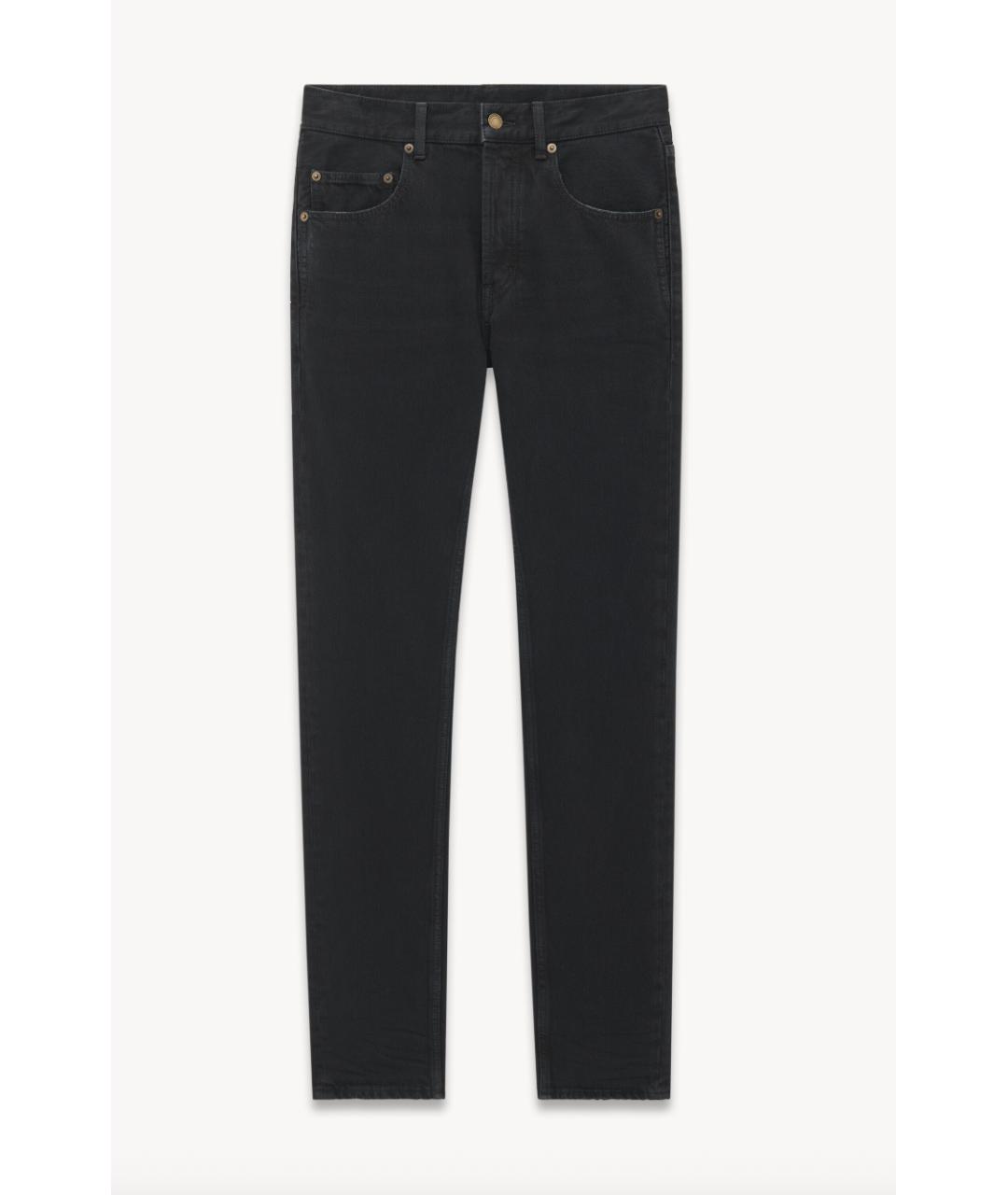 SAINT LAURENT Черные хлопковые прямые джинсы, фото 6