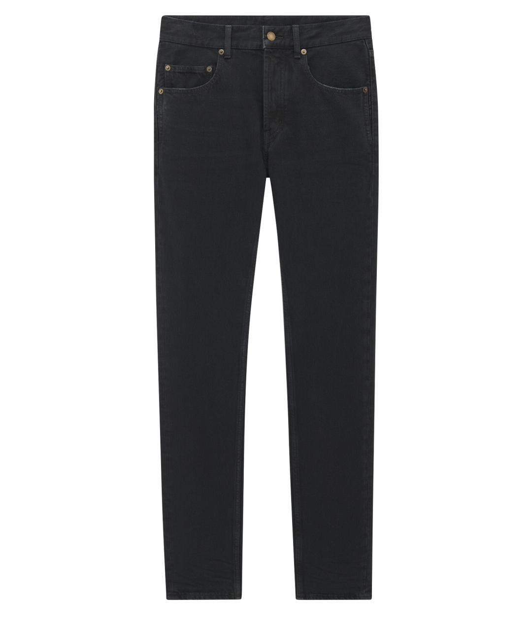 SAINT LAURENT Черные хлопковые прямые джинсы, фото 1