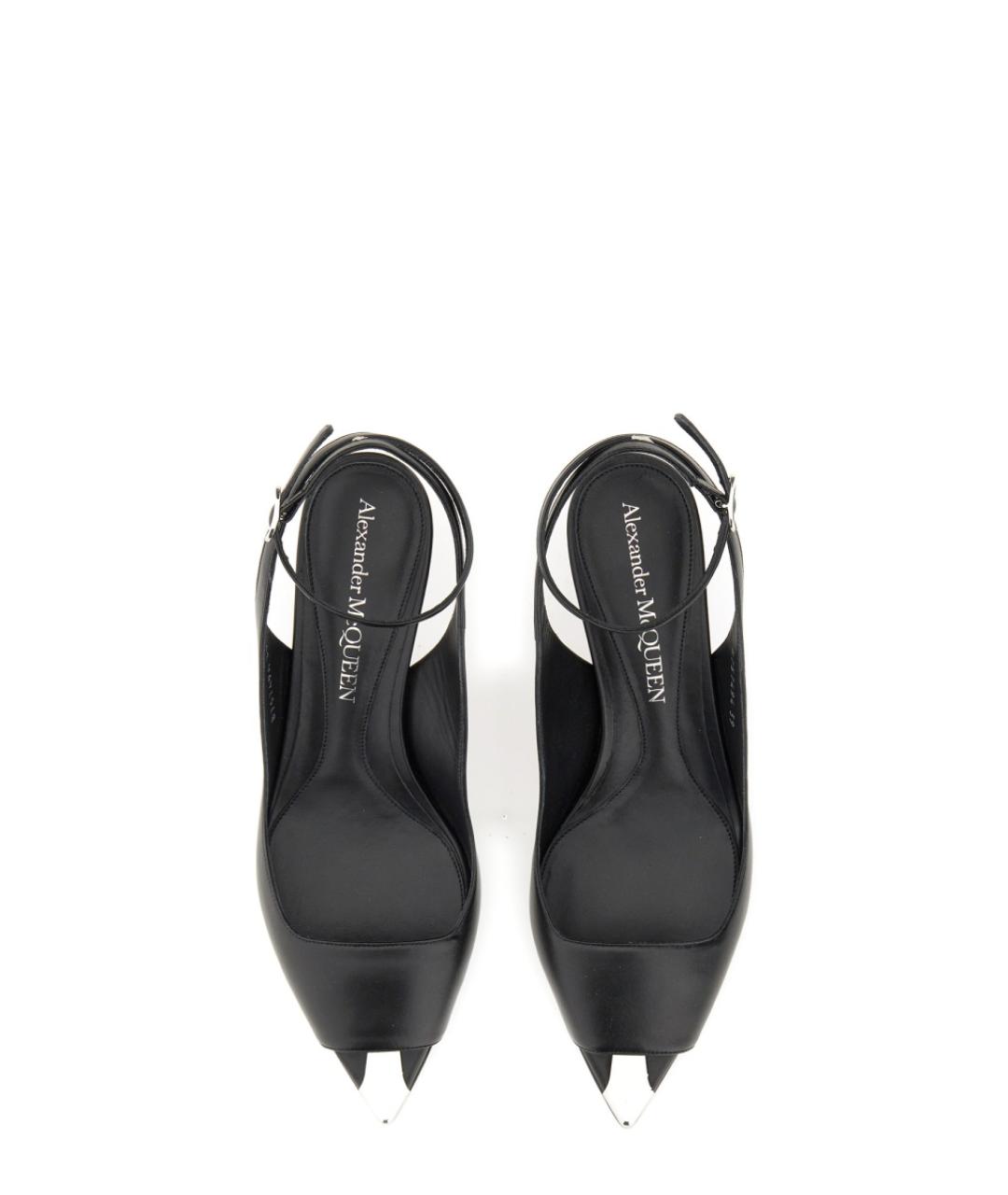 ALEXANDER MCQUEEN Черные кожаные мюли, фото 4