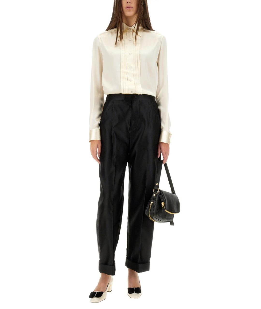 TOM FORD Черные шелковые прямые брюки, фото 3