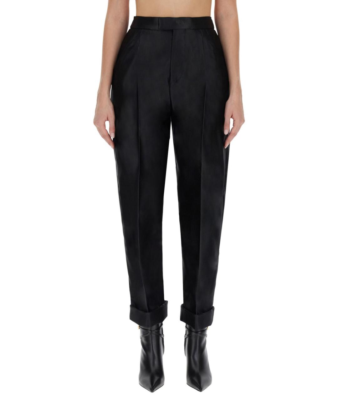 TOM FORD Черные шелковые прямые брюки, фото 4