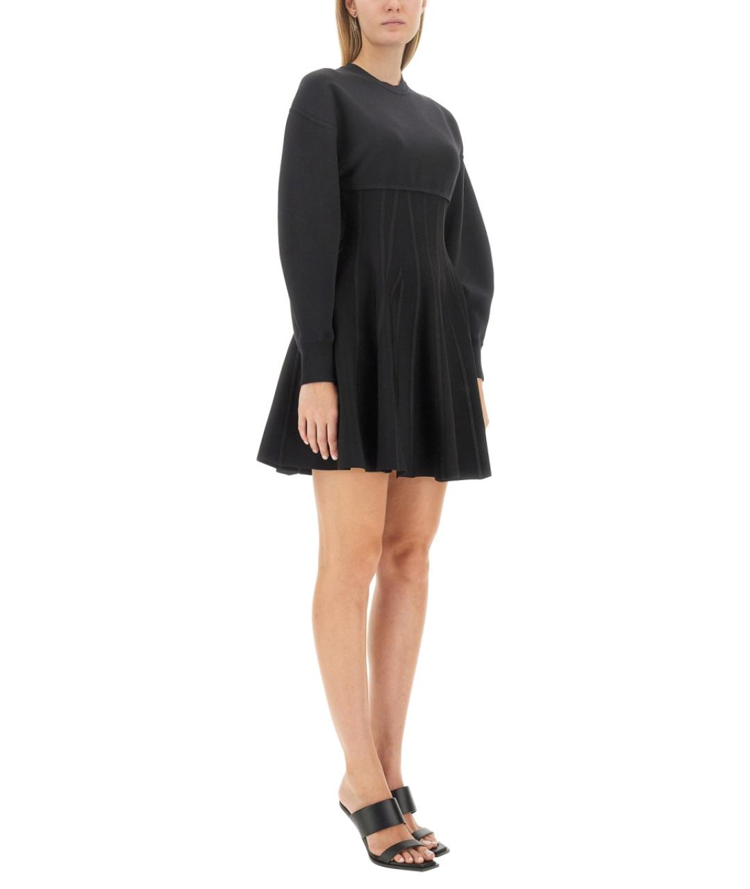 ALEXANDER MCQUEEN Черное шерстяное повседневное платье, фото 2