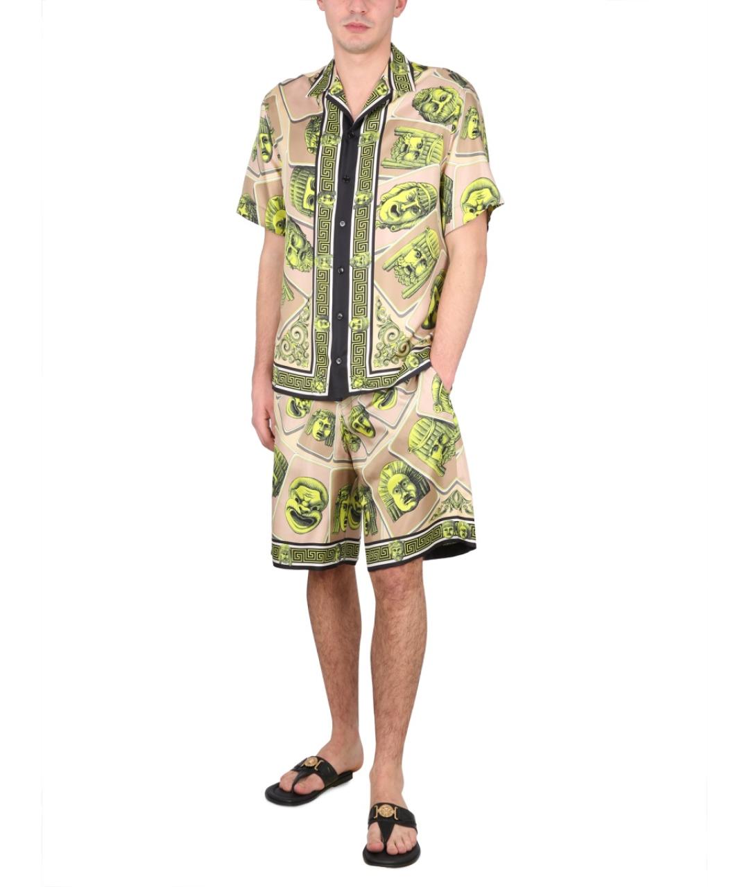 VERSACE Зеленые вискозные шорты, фото 3