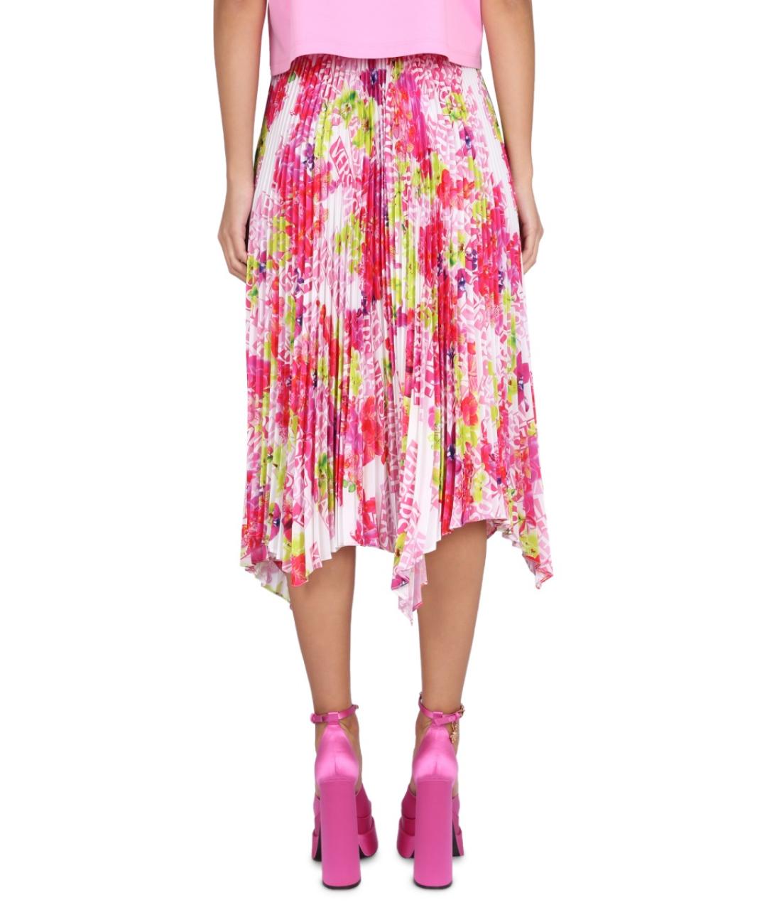 VERSACE Мульти полиэстеровая юбка миди, фото 5