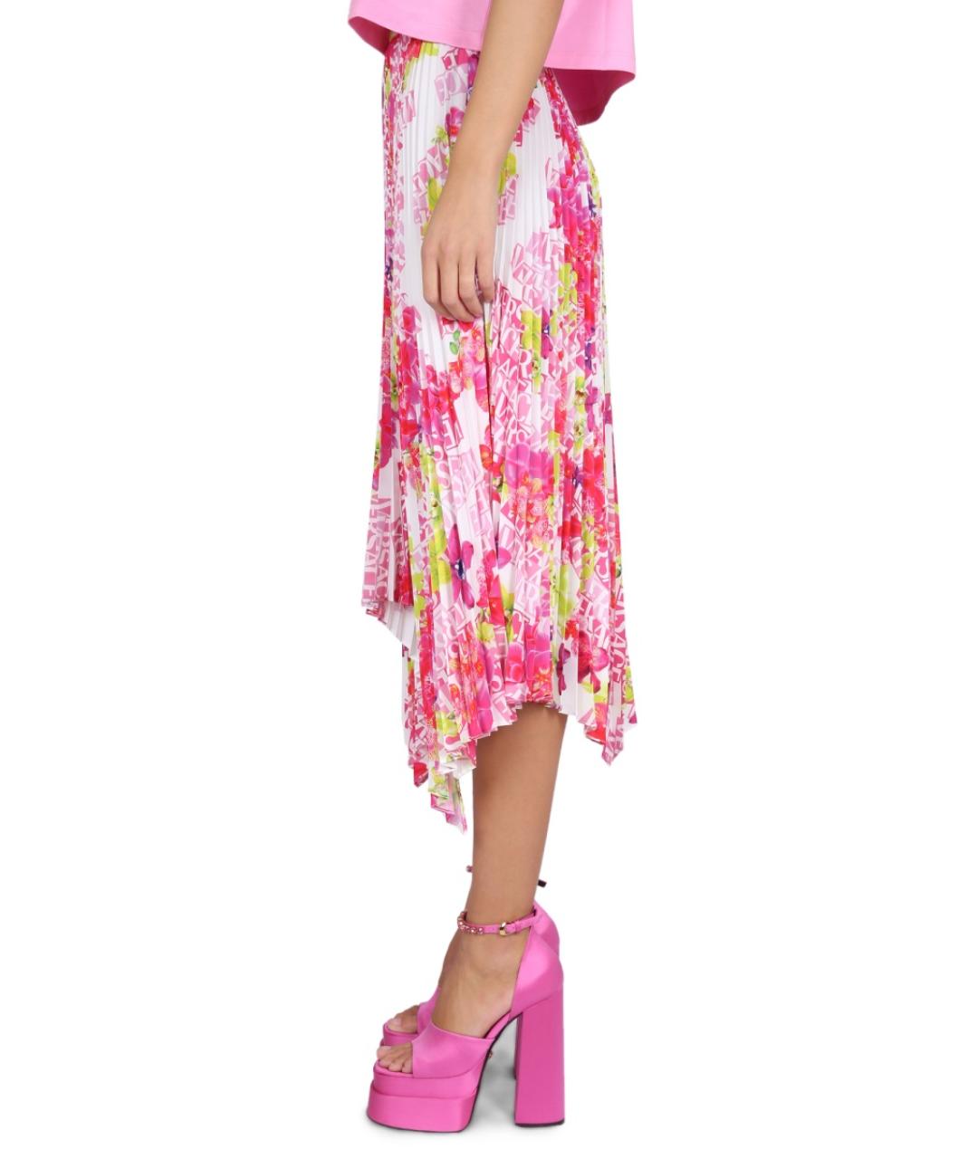 VERSACE Мульти полиэстеровая юбка миди, фото 4