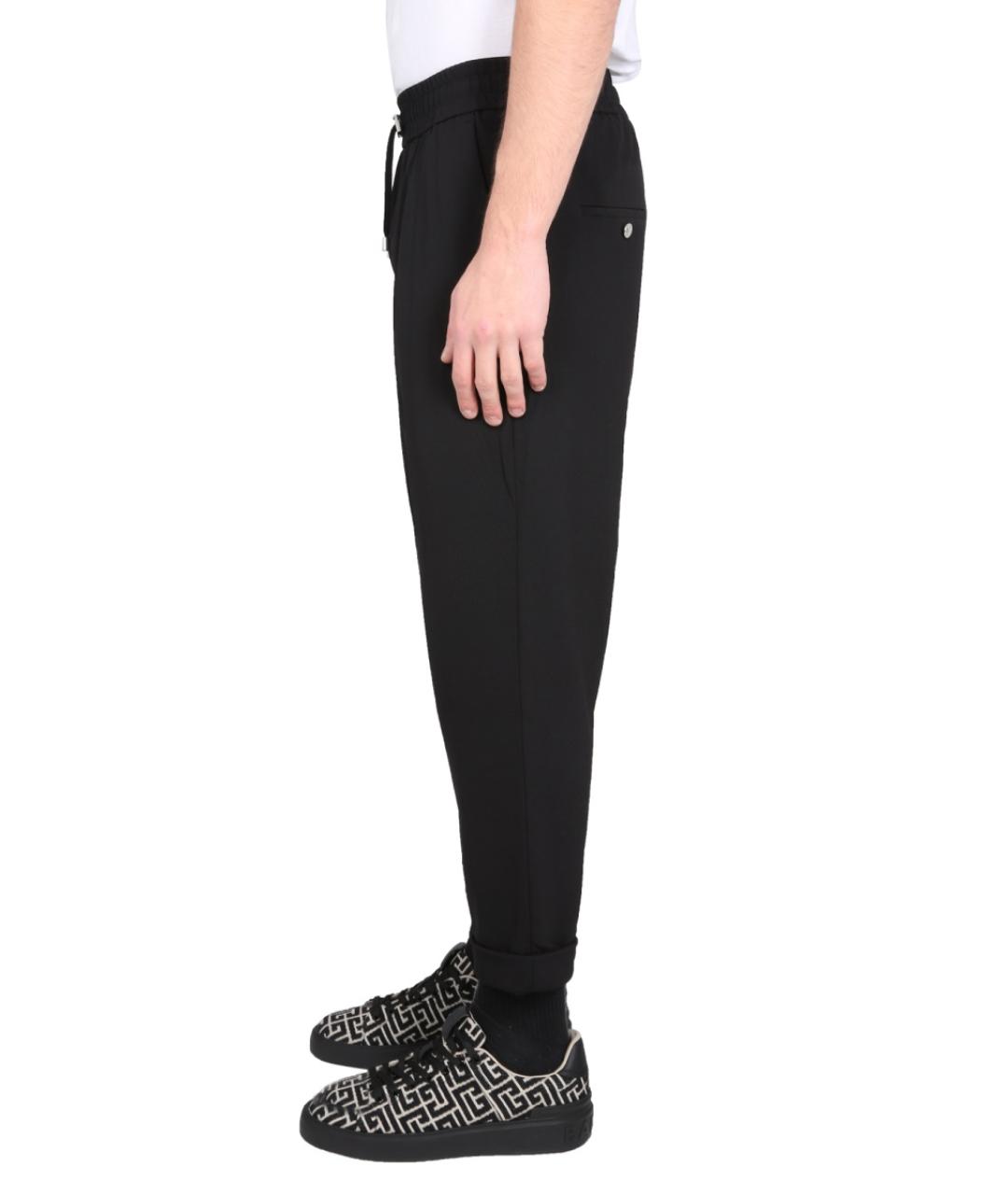 BALMAIN Черные полиамидовые повседневные брюки, фото 4