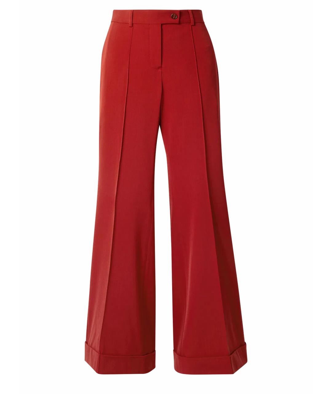 ACNE STUDIOS Красные полиэстеровые прямые брюки, фото 1