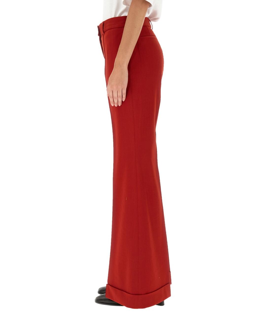 ACNE STUDIOS Красные полиэстеровые прямые брюки, фото 5