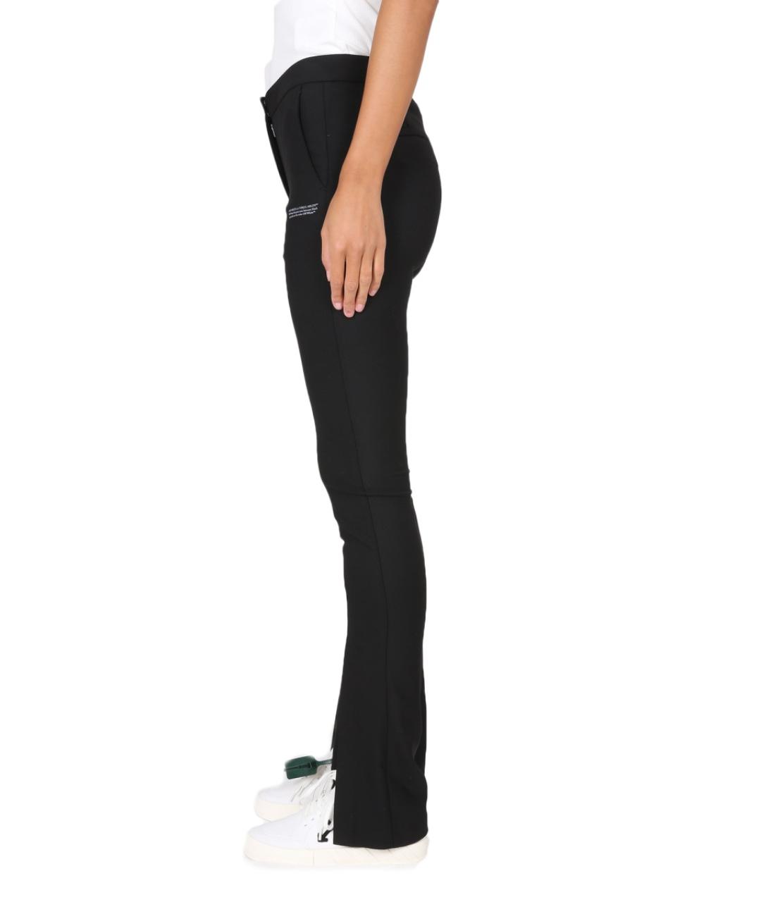 OFF-WHITE Черные полиэстеровые прямые брюки, фото 4