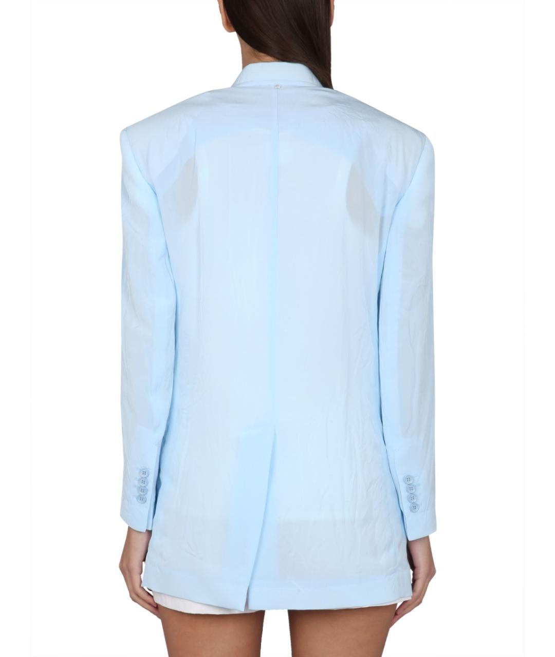 MAX MARA Голубой полиэстеровый жакет/пиджак, фото 4