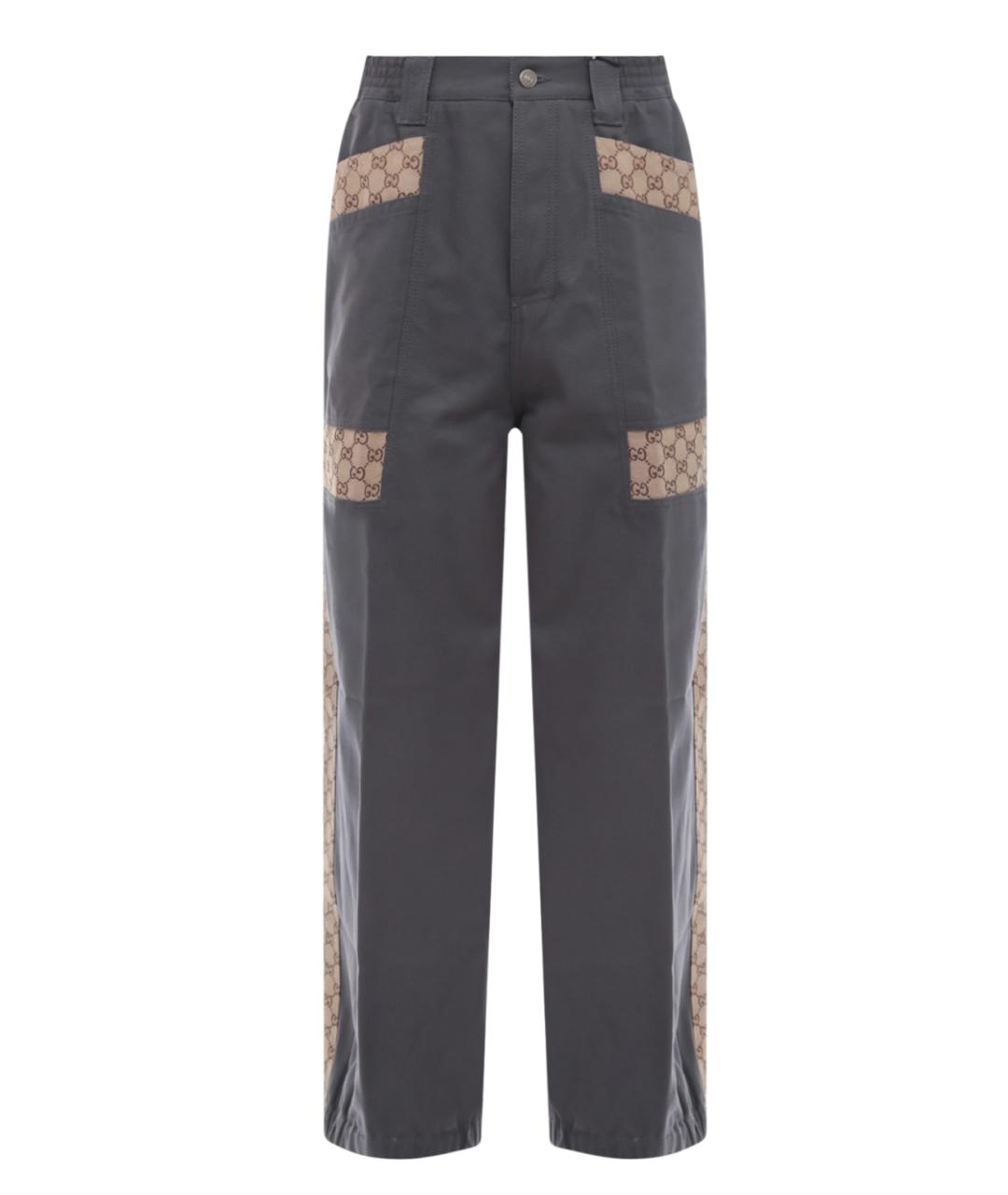 GUCCI Мульти хлопковые повседневные брюки, фото 1