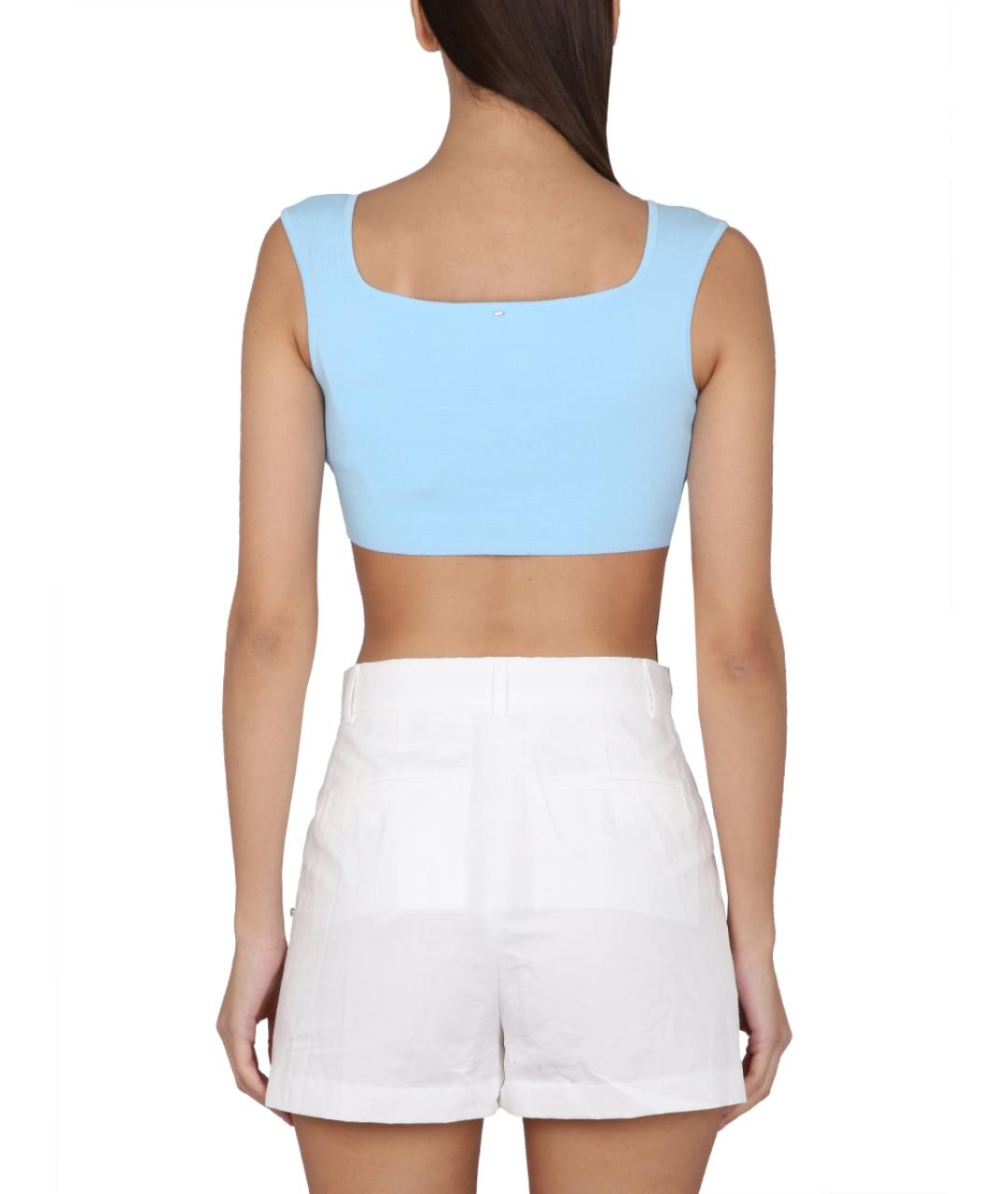 MAX MARA Голубая хлопковая блузы, фото 3