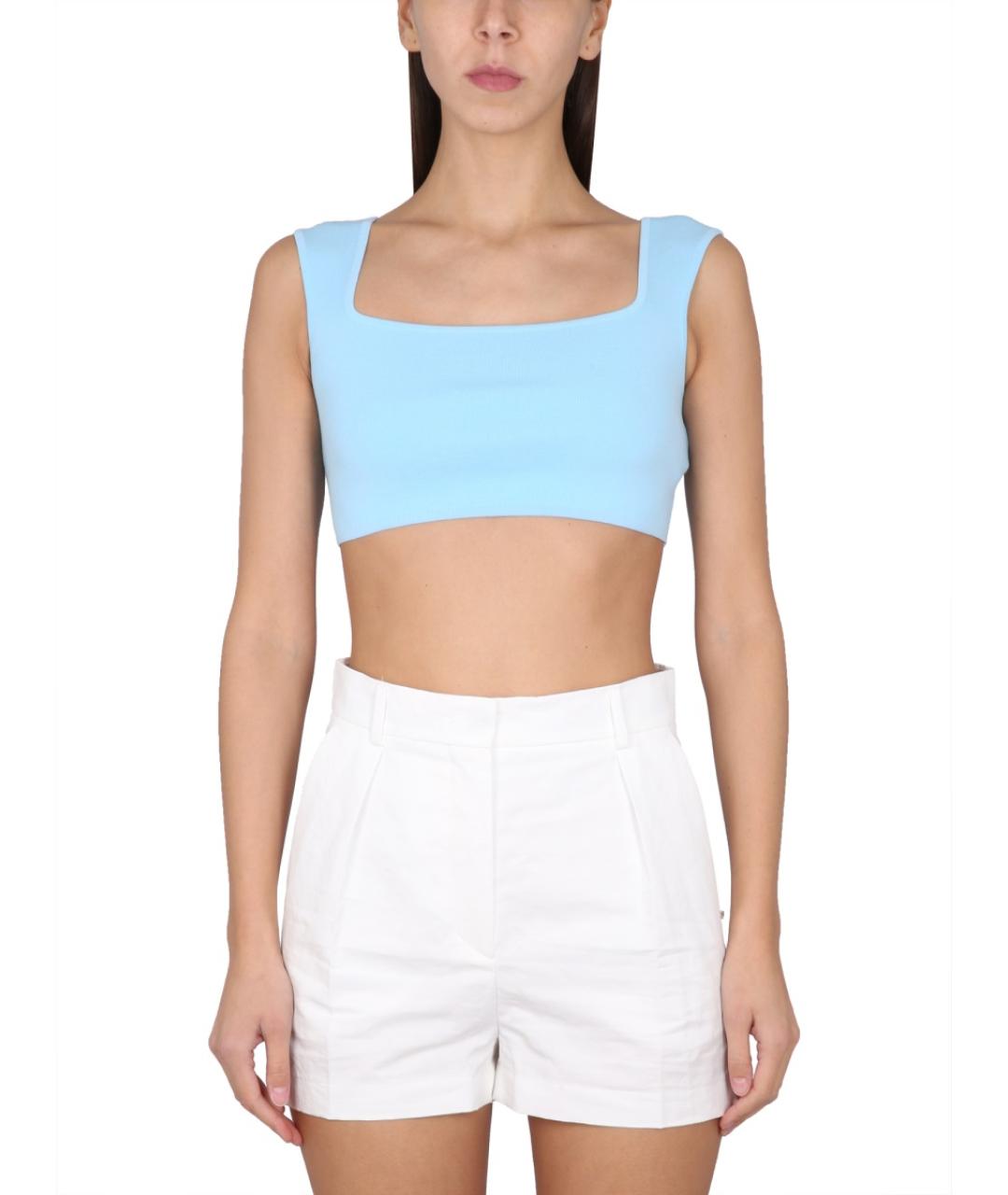 MAX MARA Голубая хлопковая блузы, фото 5