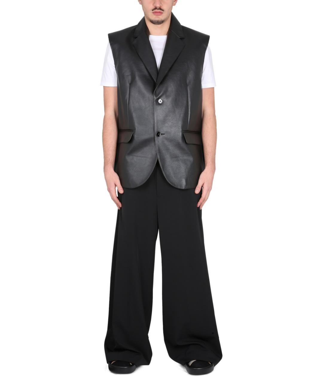 MM6 MAISON MARGIELA Черный кожаный жилет, фото 2