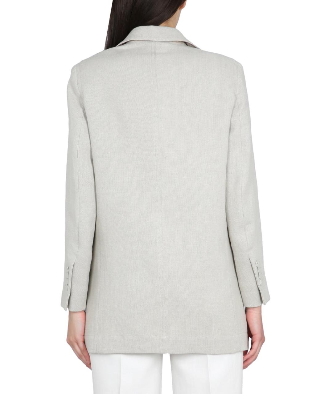 MAX MARA Бежевый хлопковый жакет/пиджак, фото 4