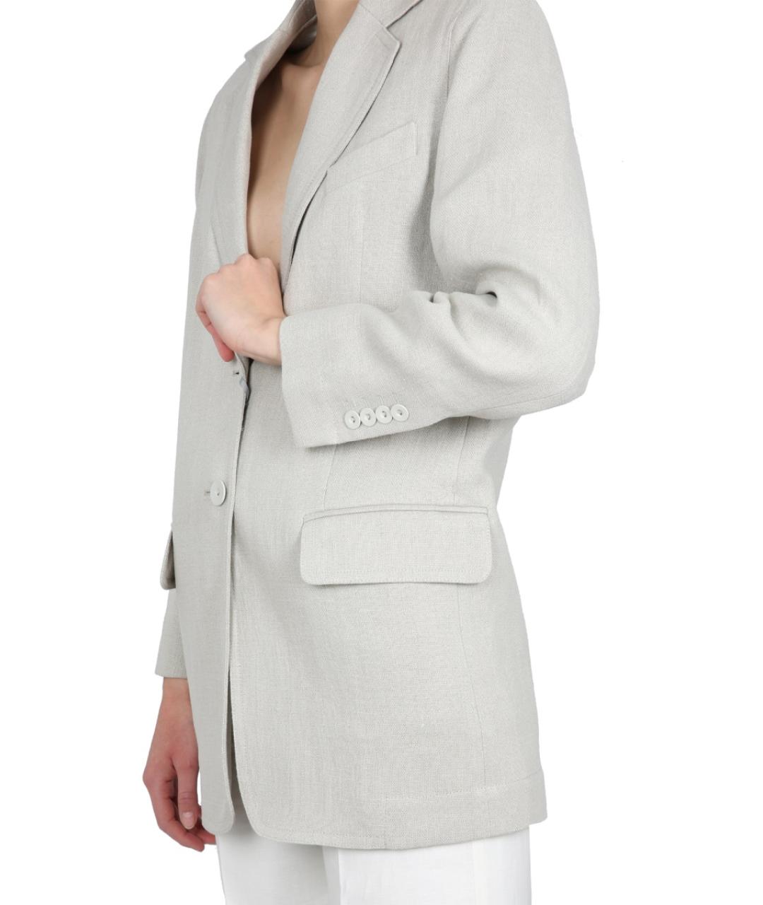 MAX MARA Бежевый хлопковый жакет/пиджак, фото 5