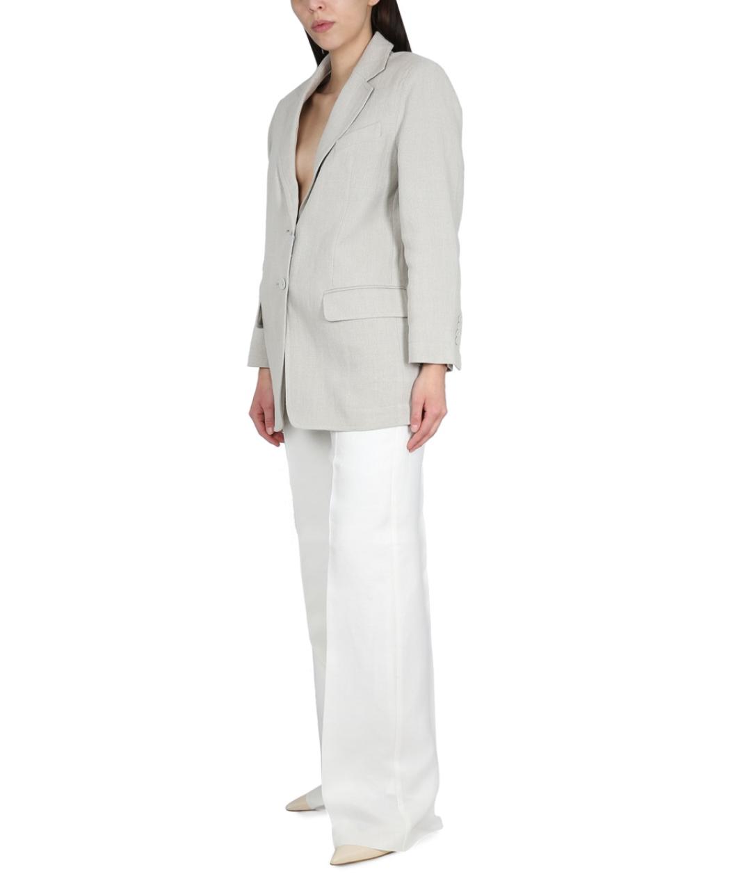 MAX MARA Бежевый хлопковый жакет/пиджак, фото 3