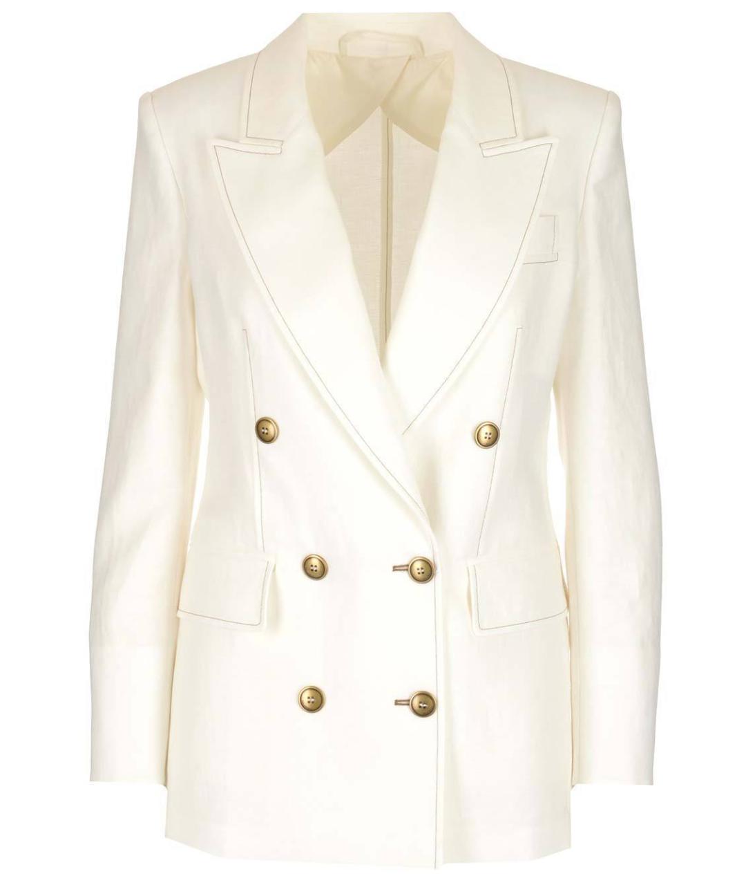 MAX MARA Белый хлопковый жакет/пиджак, фото 1