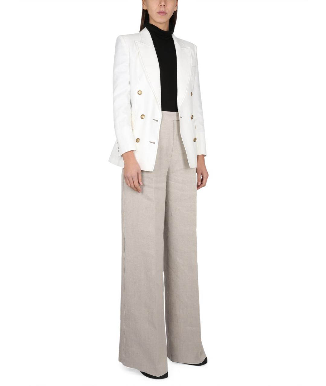 MAX MARA Белый хлопковый жакет/пиджак, фото 3