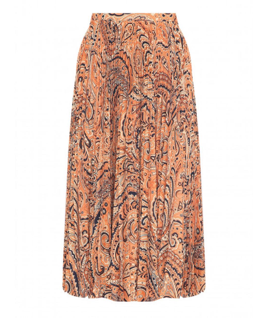 ETRO Оранжевая полиэстеровая юбка миди, фото 1