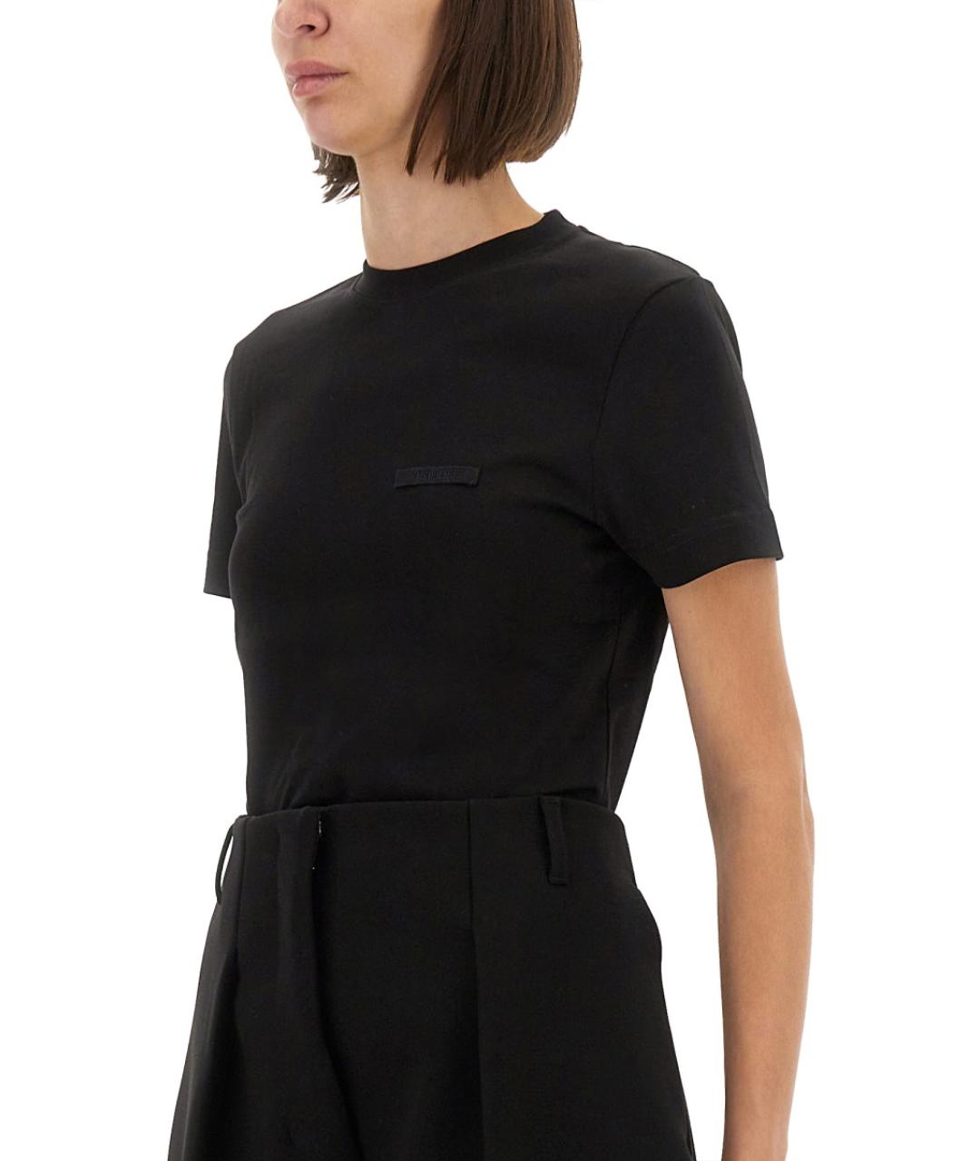 JACQUEMUS Черная хлопковая футболка, фото 5
