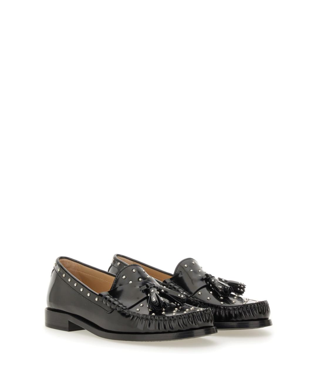 STUART WEITZMAN Черные кожаные лоферы, фото 2