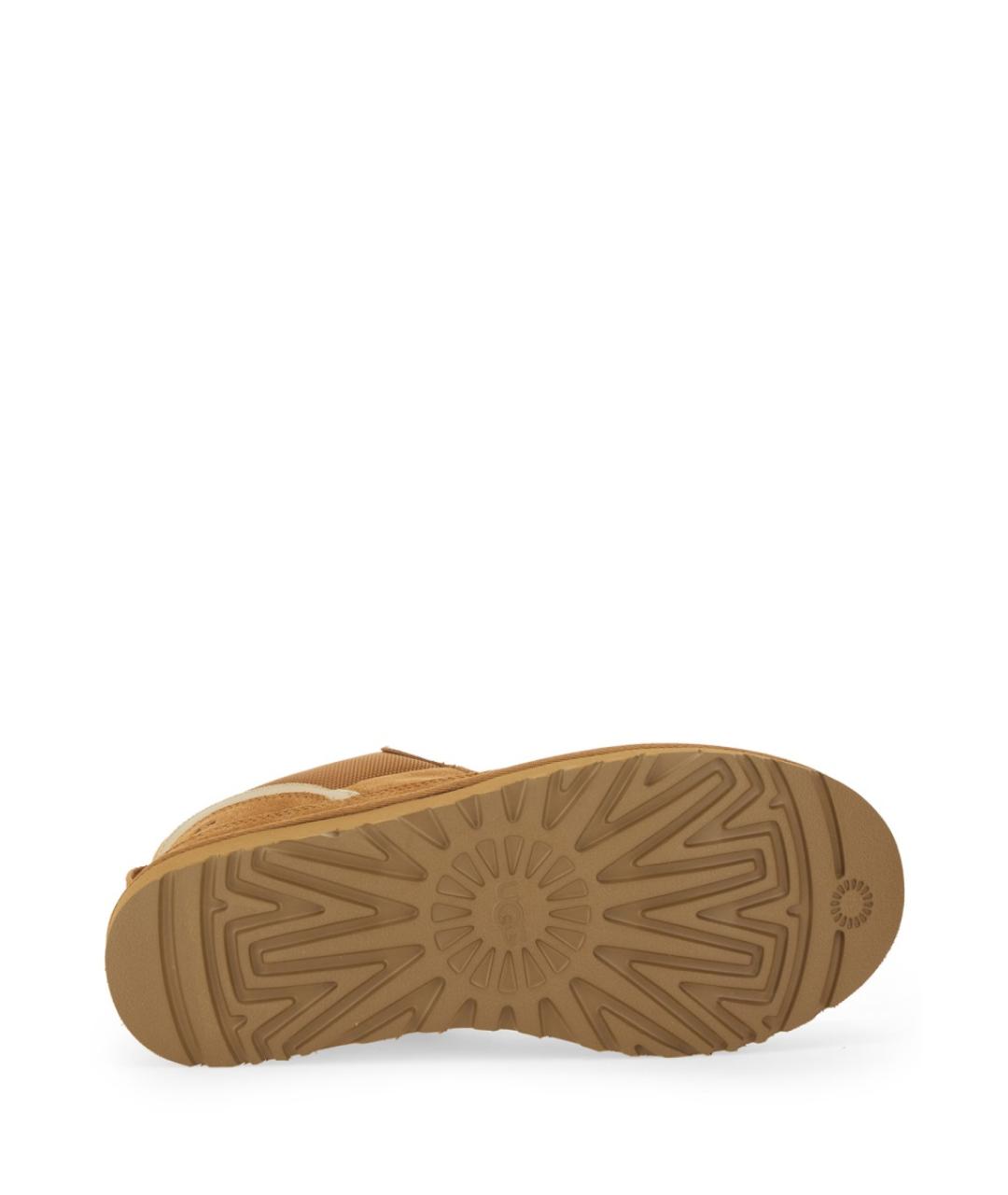 UGG AUSTRALIA Коричневые кожаные низкие кроссовки / кеды, фото 6