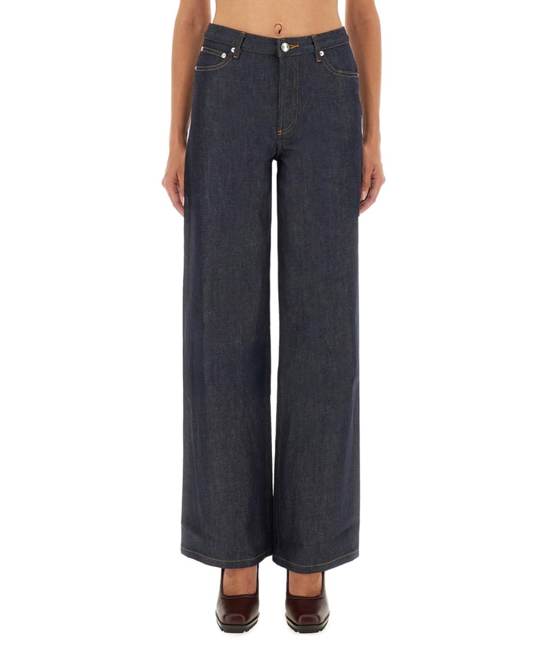 A.P.C. Синие хлопковые прямые джинсы, фото 2