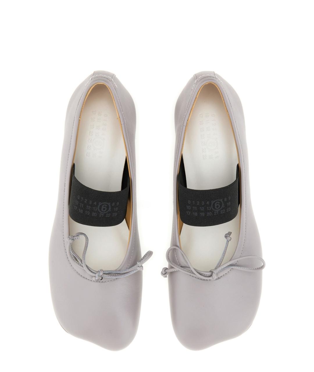 MM6 MAISON MARGIELA Серые кожаные балетки, фото 5
