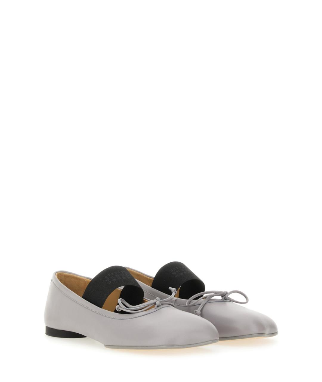 MM6 MAISON MARGIELA Серые кожаные балетки, фото 2