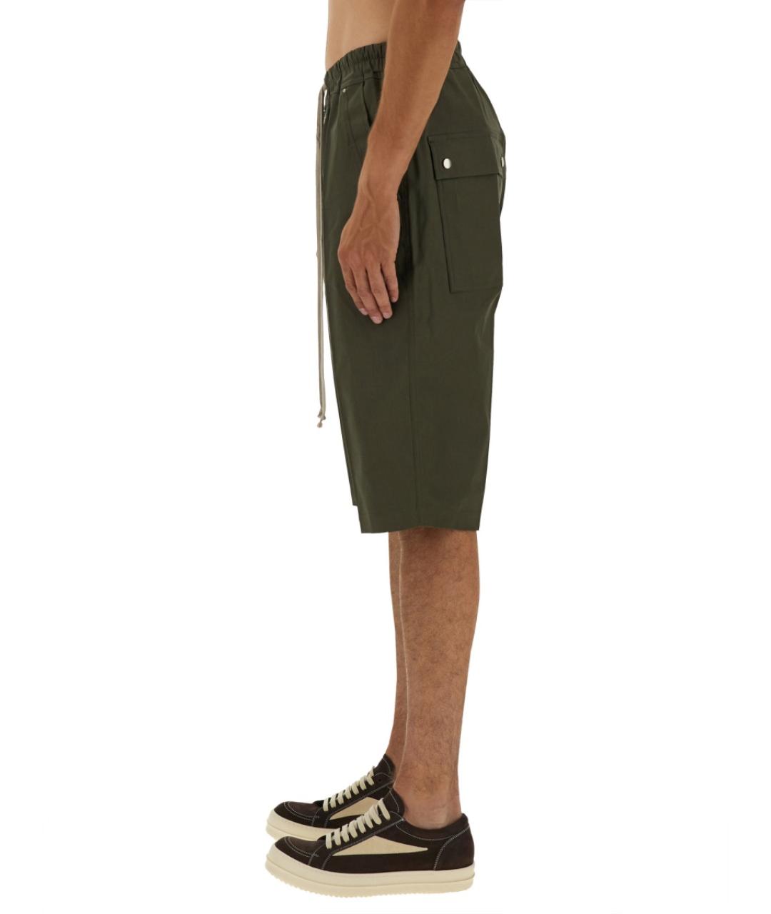 RICK OWENS Зеленые хлопковые шорты, фото 4