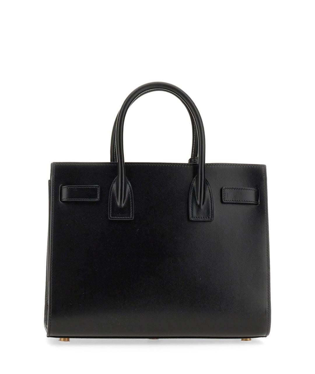 SAINT LAURENT Черная кожаная сумка тоут, фото 2