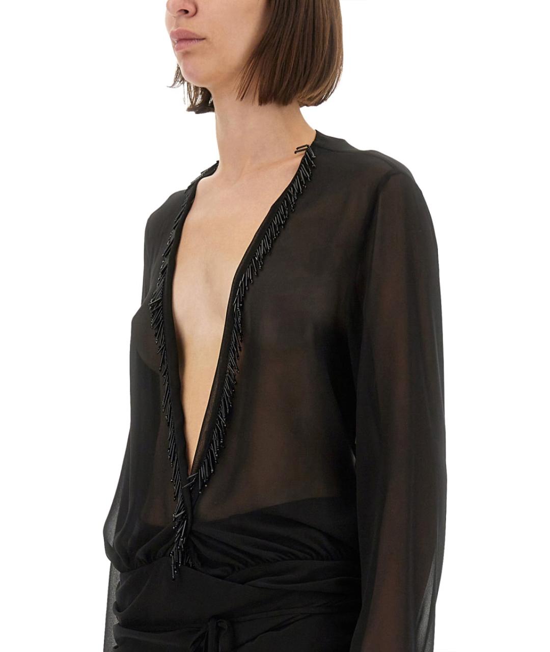 THE ATTICO Черная полиэстеровая блузы, фото 5