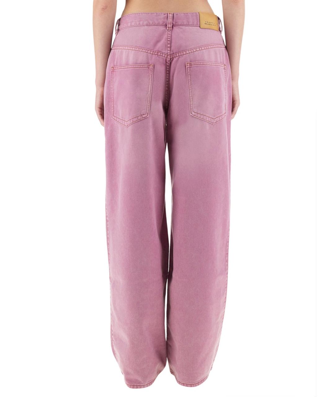 ISABEL MARANT Розовые хлопко-лиоцелловые прямые джинсы, фото 3