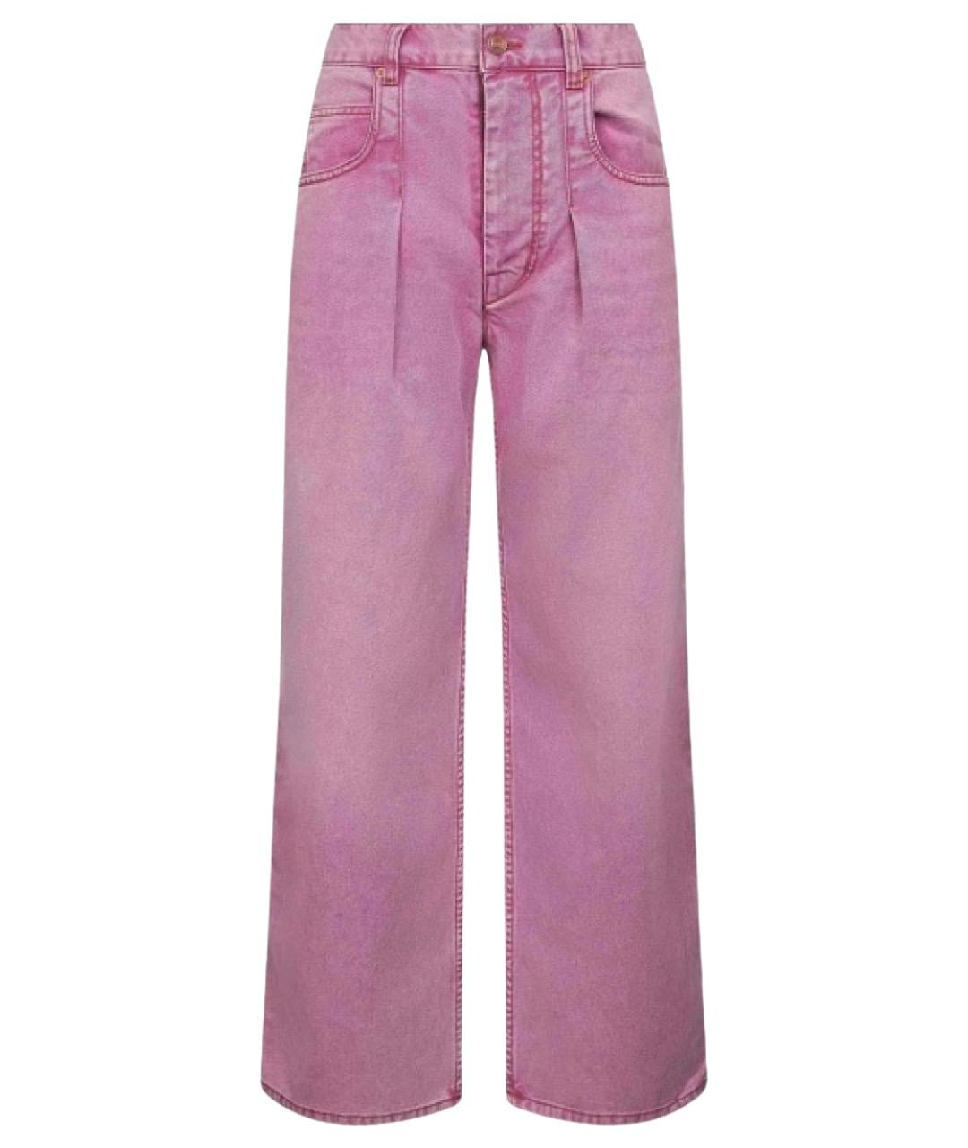 ISABEL MARANT Розовые хлопко-лиоцелловые прямые джинсы, фото 1
