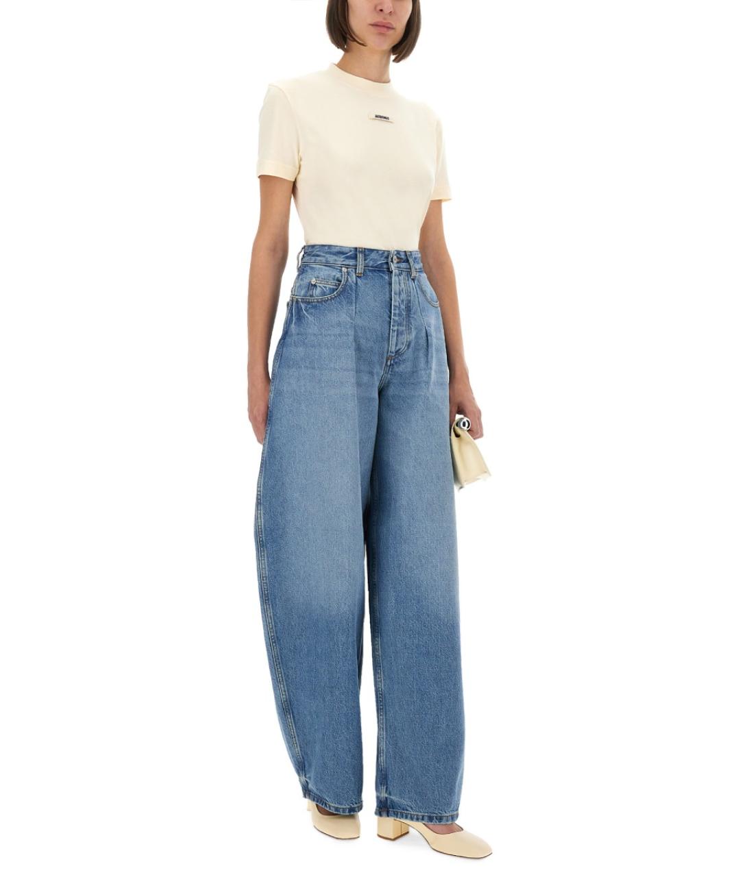 JACQUEMUS Синие хлопковые прямые джинсы, фото 3
