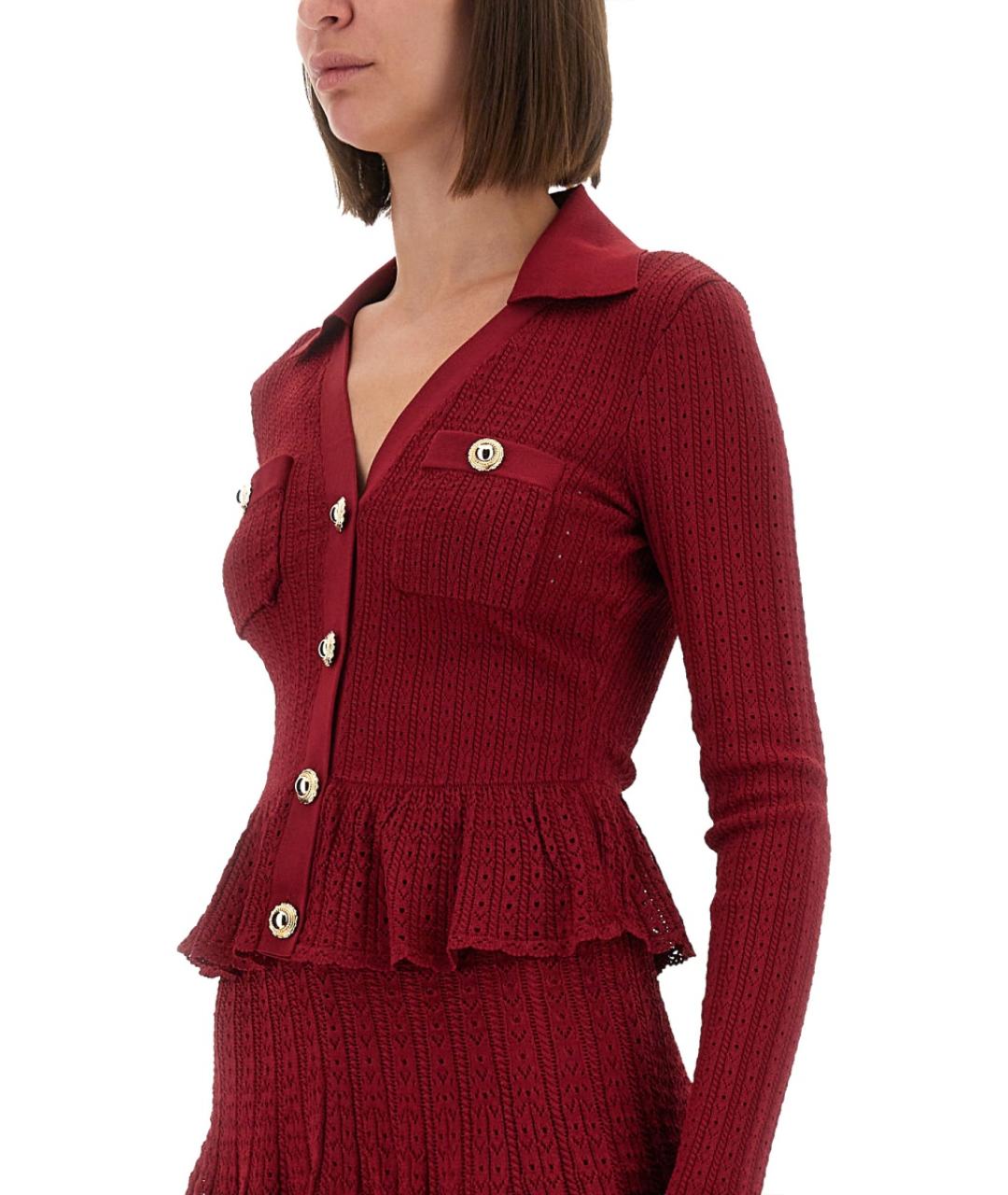 SELF-PORTRAIT Красное вискозное повседневное платье, фото 4