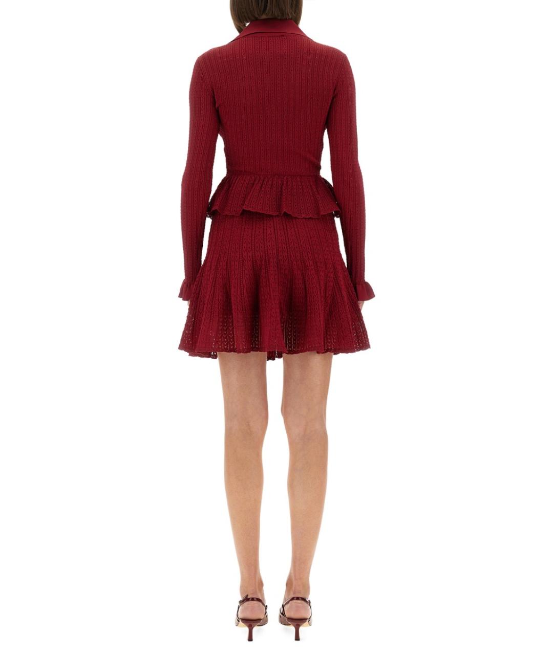 SELF-PORTRAIT Красное вискозное повседневное платье, фото 3