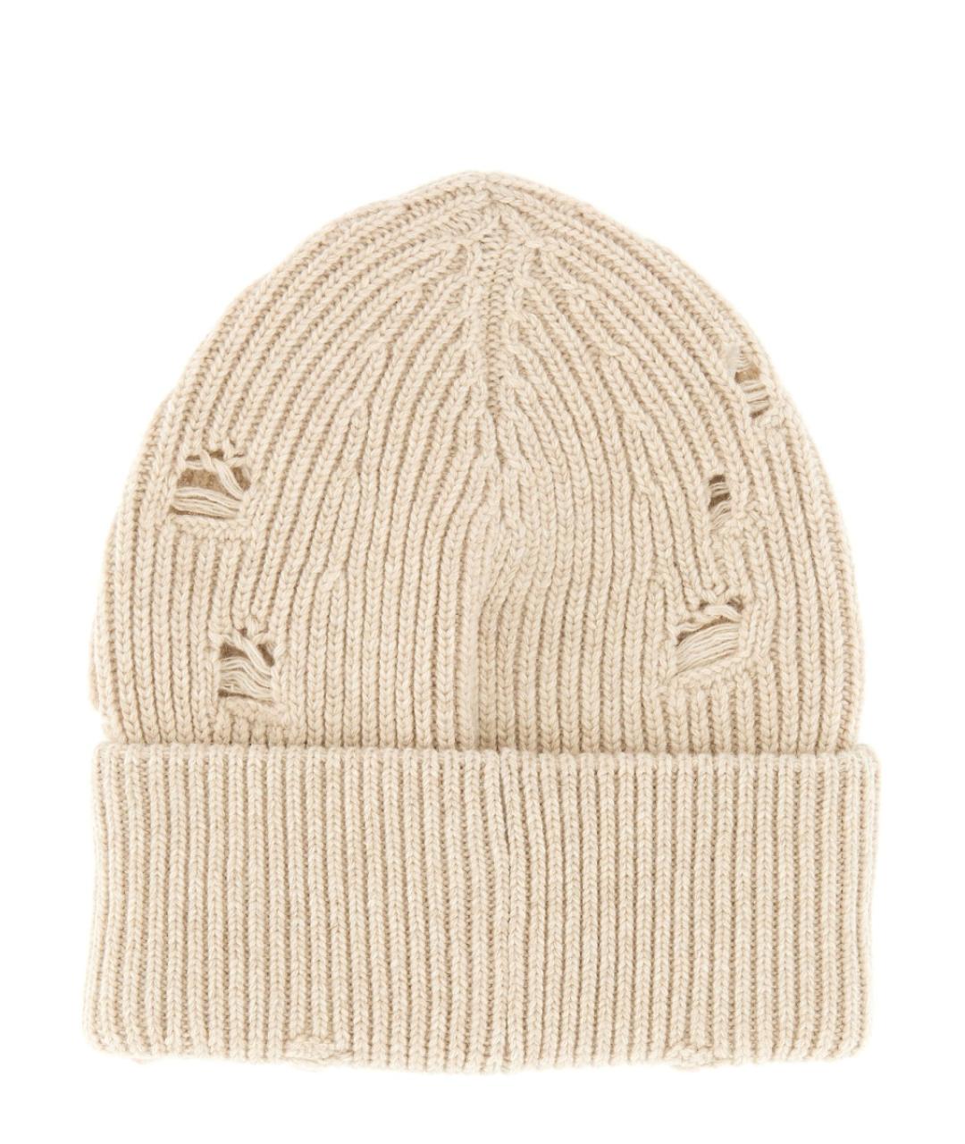MM6 MAISON MARGIELA Бежевая шерстяная шапка, фото 2