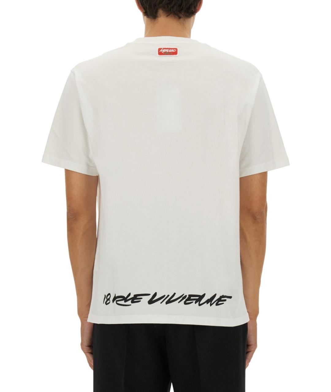 KENZO Белая хлопковая футболка, фото 4